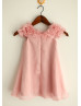 Cap Sleeves Dusty Pink Chiffon Gorgeous Flower Girl Dress